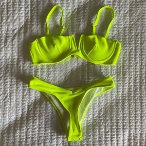 Neon Sunny Bunny Bikini Set (never worn)